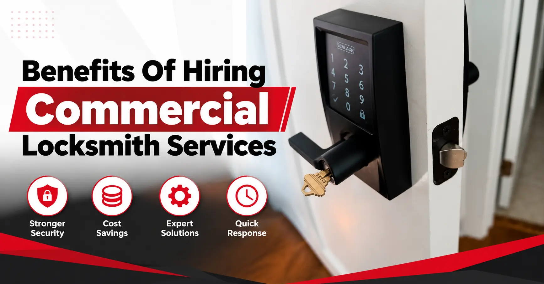 Benefits of Hiring Commercial Locksmith Services with a digital keypad door lock